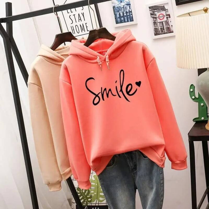 Damen Hoodie mit Smile Grafik - Komfort und Stil