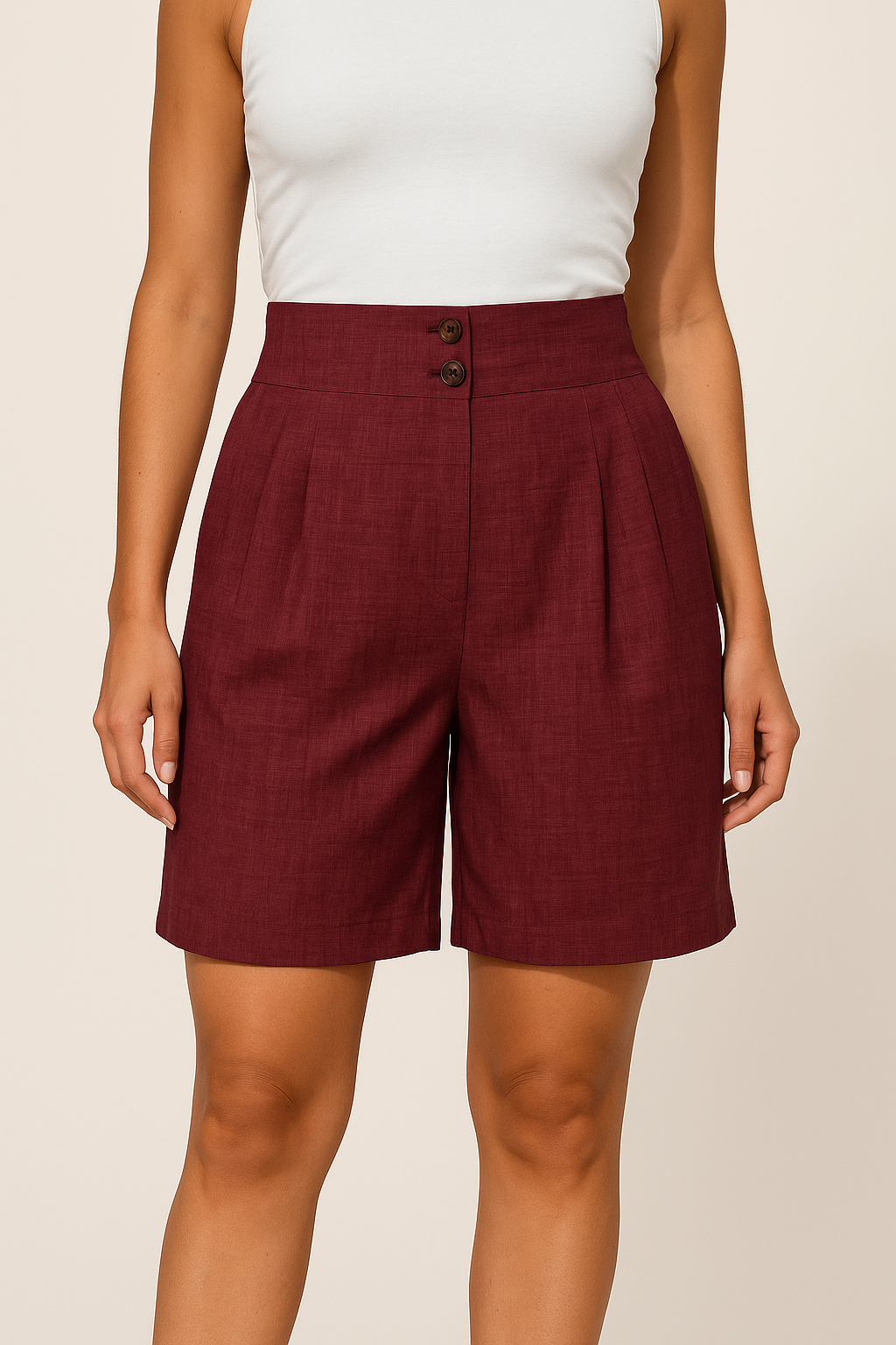 Weite Bein Damen Shorts mit hohem Bund, ideal für entspannte Sommertage. Modisch & bequem.