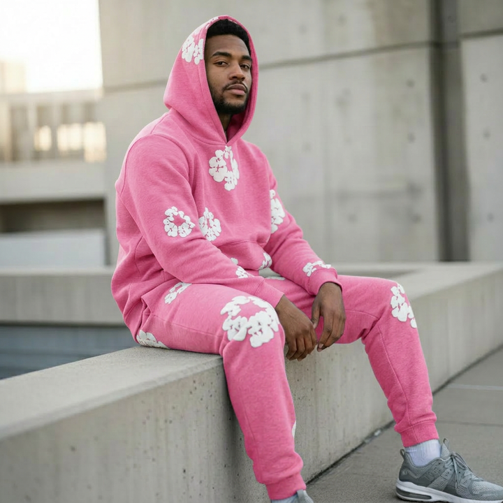 Unisex Floral Trainingsanzug mit markanten Drucken – Stil & Komfort