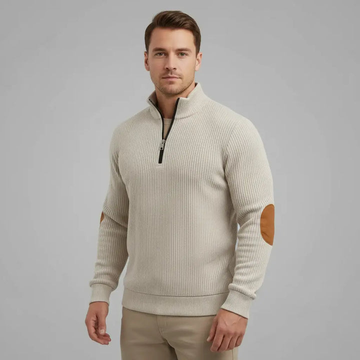 Herren Pullover Mit Gerippten Bündchen