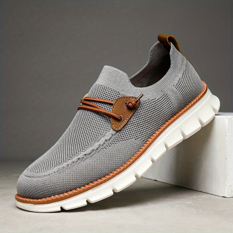 Bequeme Herren Sneaker in Grau, atmungsaktiver Freizeitschuh