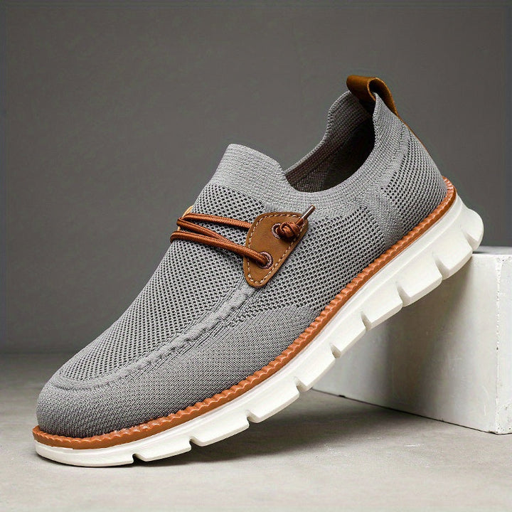 Bequeme Herren Sneaker in Grau, atmungsaktiver Freizeitschuh
