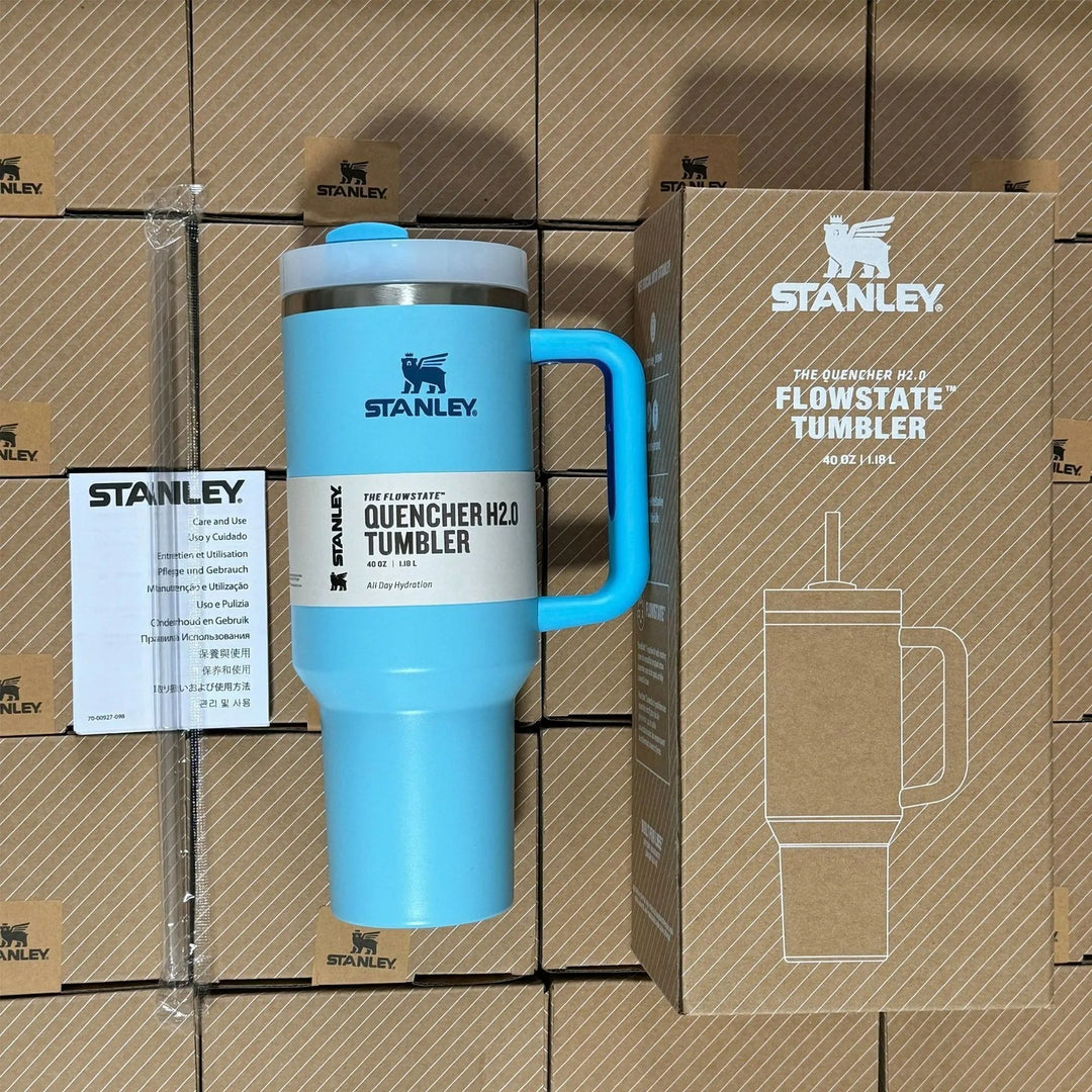 Isolierter Reisebecher 40oz - Edelstahl, Auslaufsicher, Griff & Strohhalm