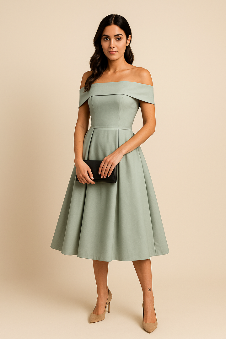 Schickes Sommerkleid für Damen, schulterfrei und perfekt für Feiern