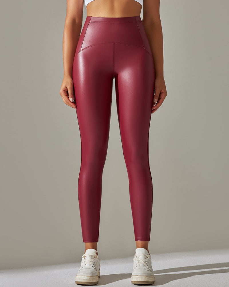 Schicke Freizeithose für Damen in glänzender High Waist Ausführung