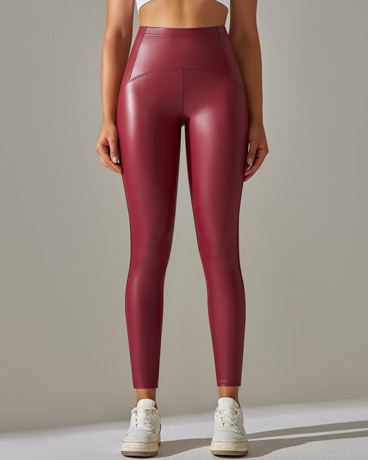 Schicke Freizeithose für Damen in glänzender High Waist Ausführung