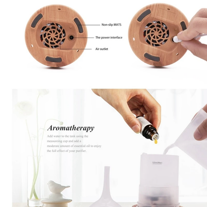 "Aromadiffuser mit LED-Lichtshow in bunten Farben und modernem Glasdesign für Aromatherapie und Entspannung"