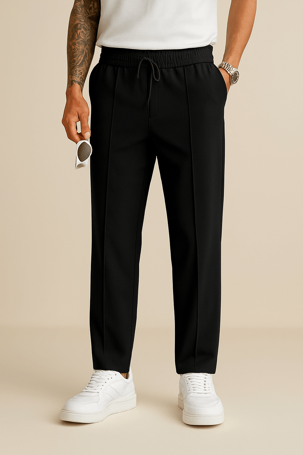 Schwarze Herren Hose im modernen urbanen Look mit Taschen