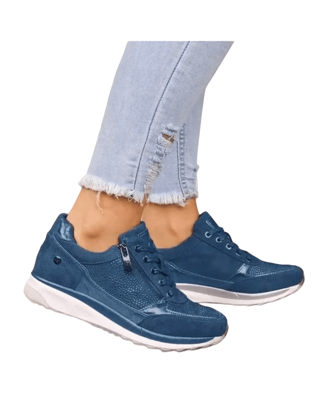 Leichte, atmungsaktive Damenschuhe mit praktischem Reißverschluss. Bequemschuh für Damen, perfekt für Freizeit.