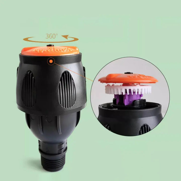 "Automatischer rotierender Gartensprinkler auf einziehbarem Stativ, robustes Design, sorgt für gleichmäßige Gartenbewässerung