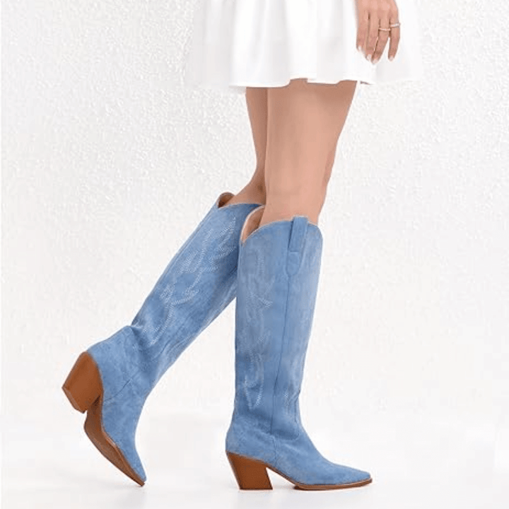 Knielange bestickte Stiefel