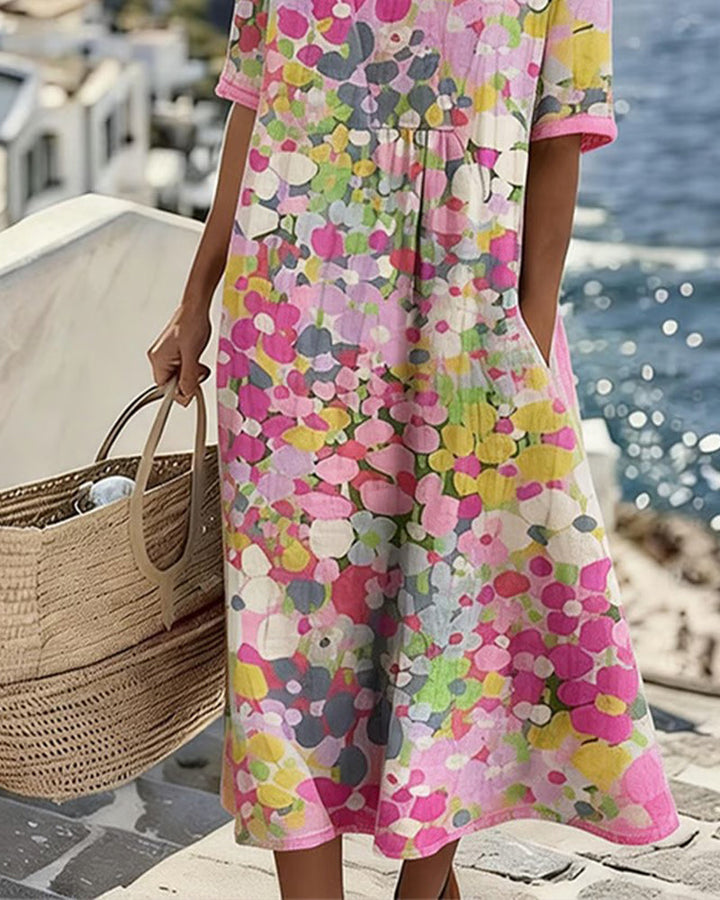 Damenkleid mit Blumenmuster, leicht und bequem für Strand und Alltag