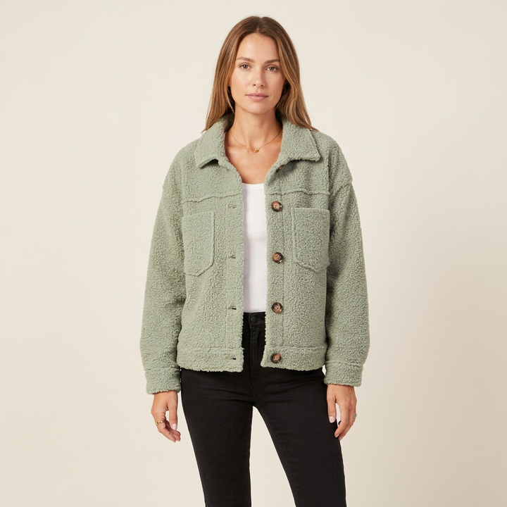 Damen Kuschelige Jacke mit Innenfutter – Weich & Warm für den Alltag