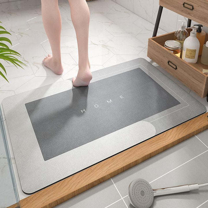 Badematte rutschfest grau, HOME-Design, saugfähig, Badezimmer, moderne Dekoration, Fußmatte.
