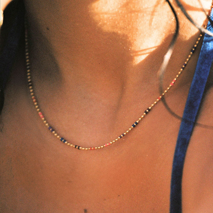 Wasserdichte Damen Regenbogen Choker Halskette mit bunten Perlen