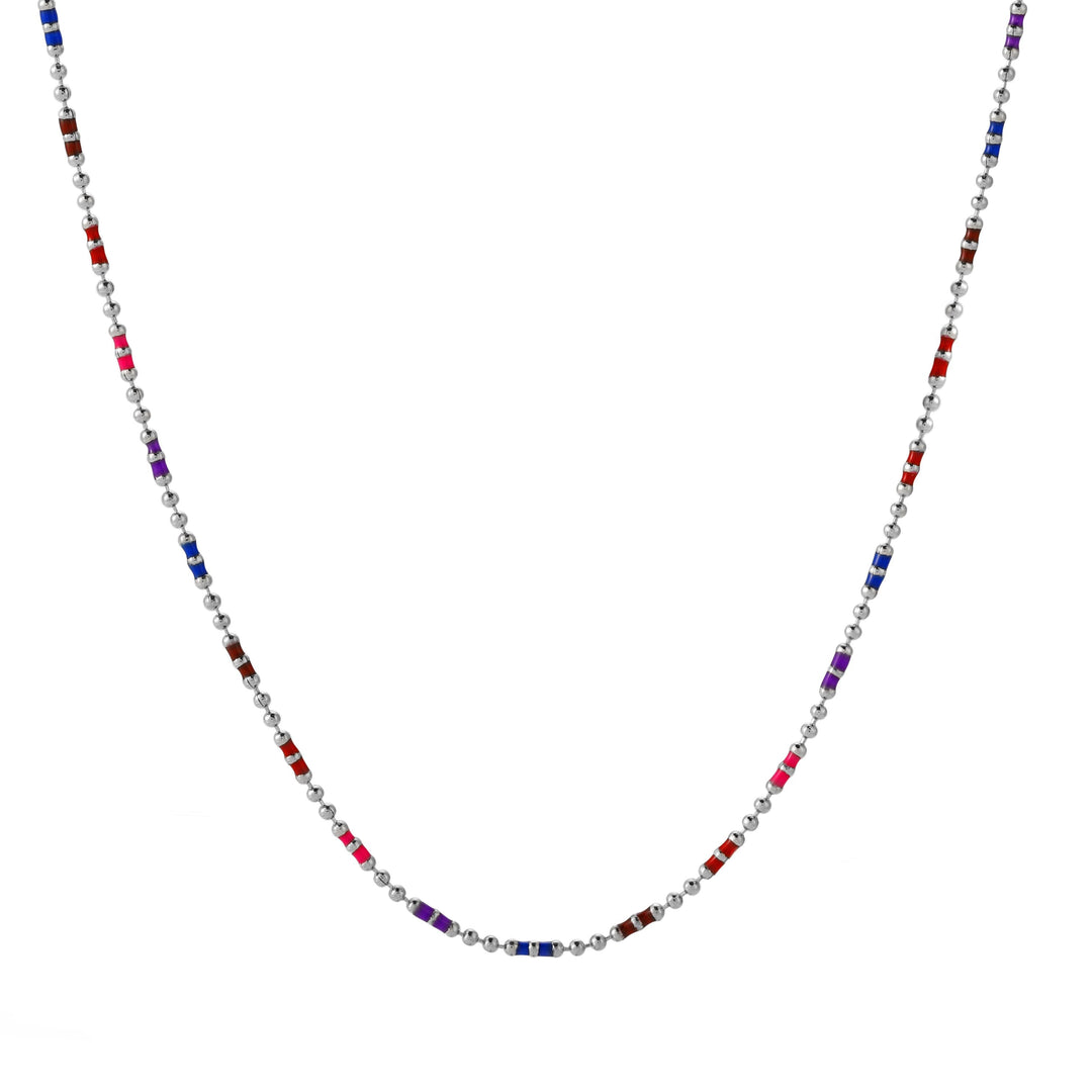 Regenbogen Choker Perlenkette Damen Accessoires Schmuck