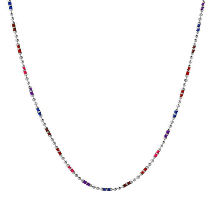 Regenbogen Choker Perlenkette Damen Accessoires Schmuck