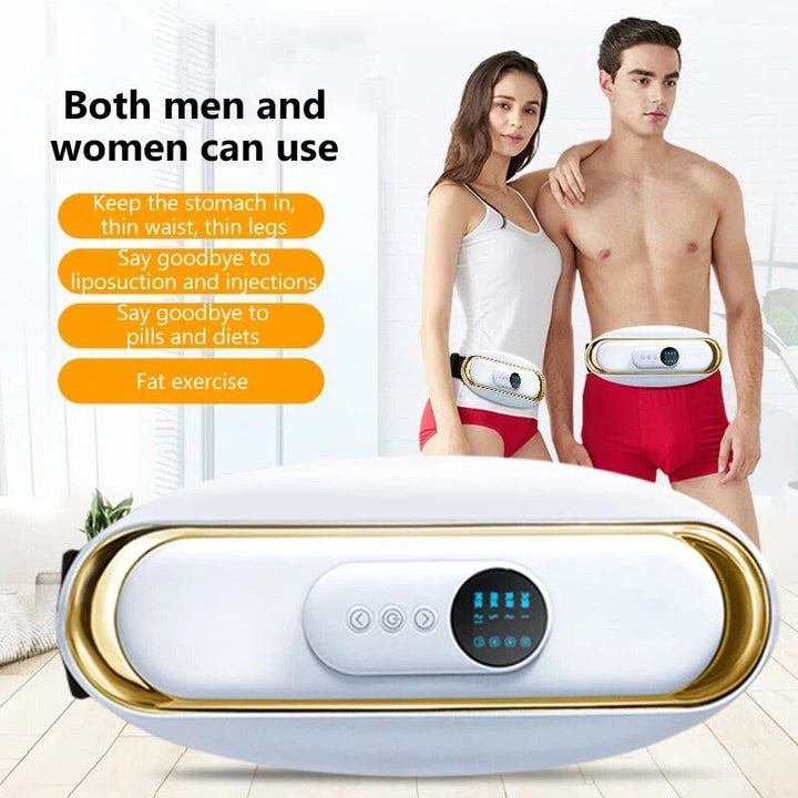 Elektrischer Schlankheitsgürtel, Bauchfettverbrenner, weiß-gold, für Männer und Frauen.