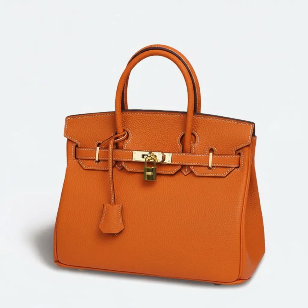 Orange - Frauen Große Leder handtasche für Frauen Viel Stauraum Stil