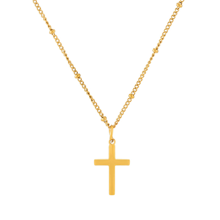 Silberne Kreuz Halskette für Damen aus Edelstahl, wasserfest & elegant. Minimalistischer Schmuck für jeden Anlass.