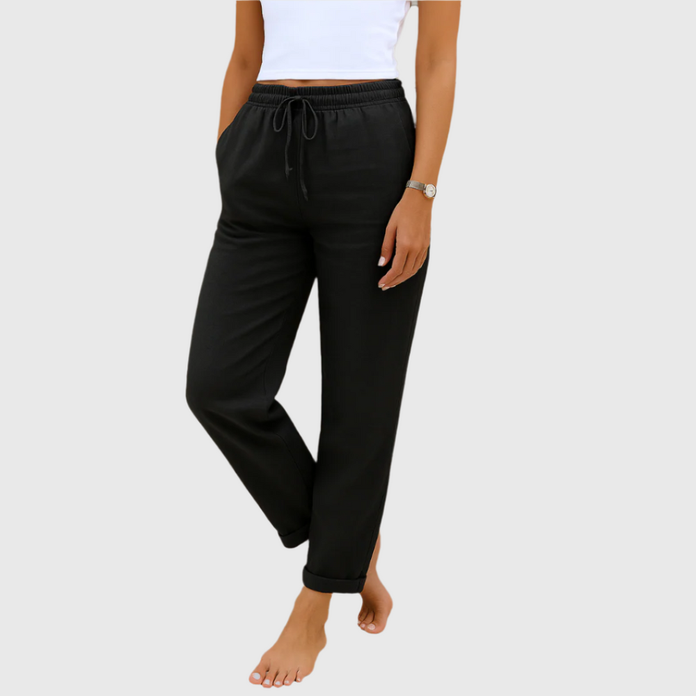 Elegante Damen Stretchhose, vielseitig für Büro, Freizeit oder Reisen. Moderner Relaxed Fit.