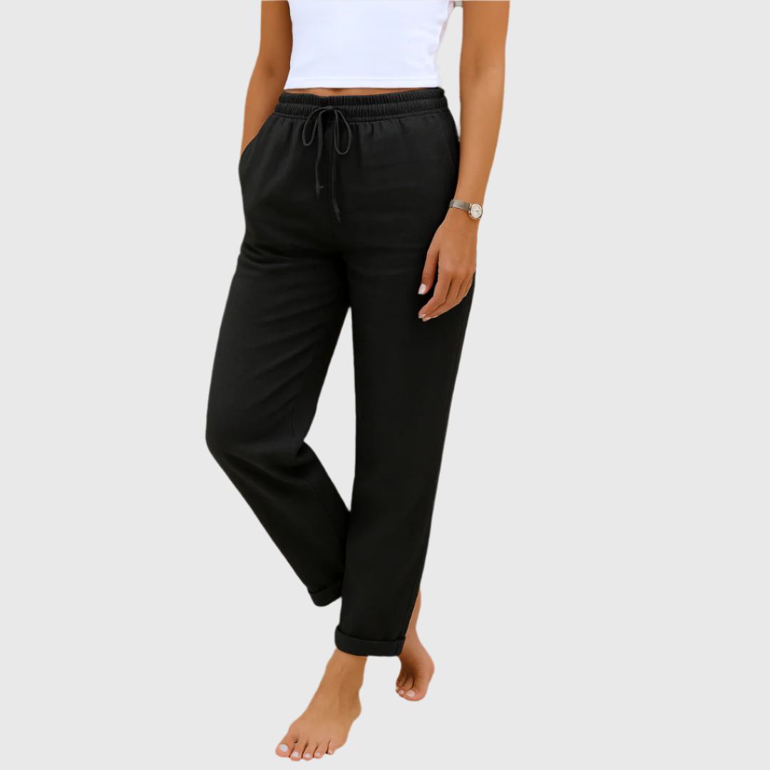 Elegante Damen Stretchhose, vielseitig für Büro, Freizeit oder Reisen. Moderner Relaxed Fit.