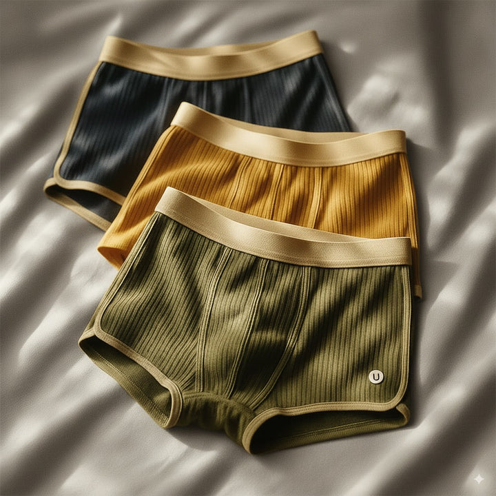 Bequeme Herren Boxershorts in farbigem Design für ultimativen Komfort im Alltag; elastische Männer Unterwäsche.