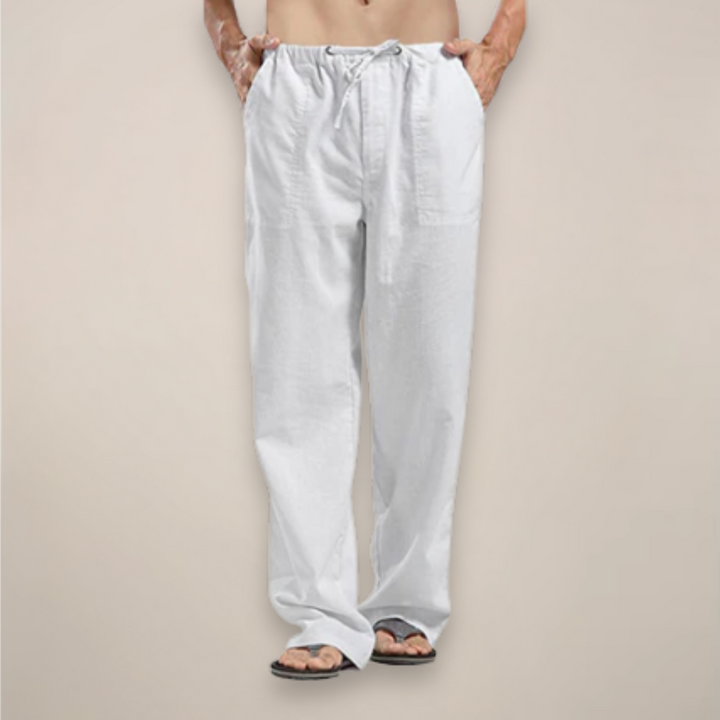 Bequeme Herren Freizeithose mit Kordelzug, Relaxed Fit, ideal für Casual-Look und Sommer. Leichte Alltagshose.