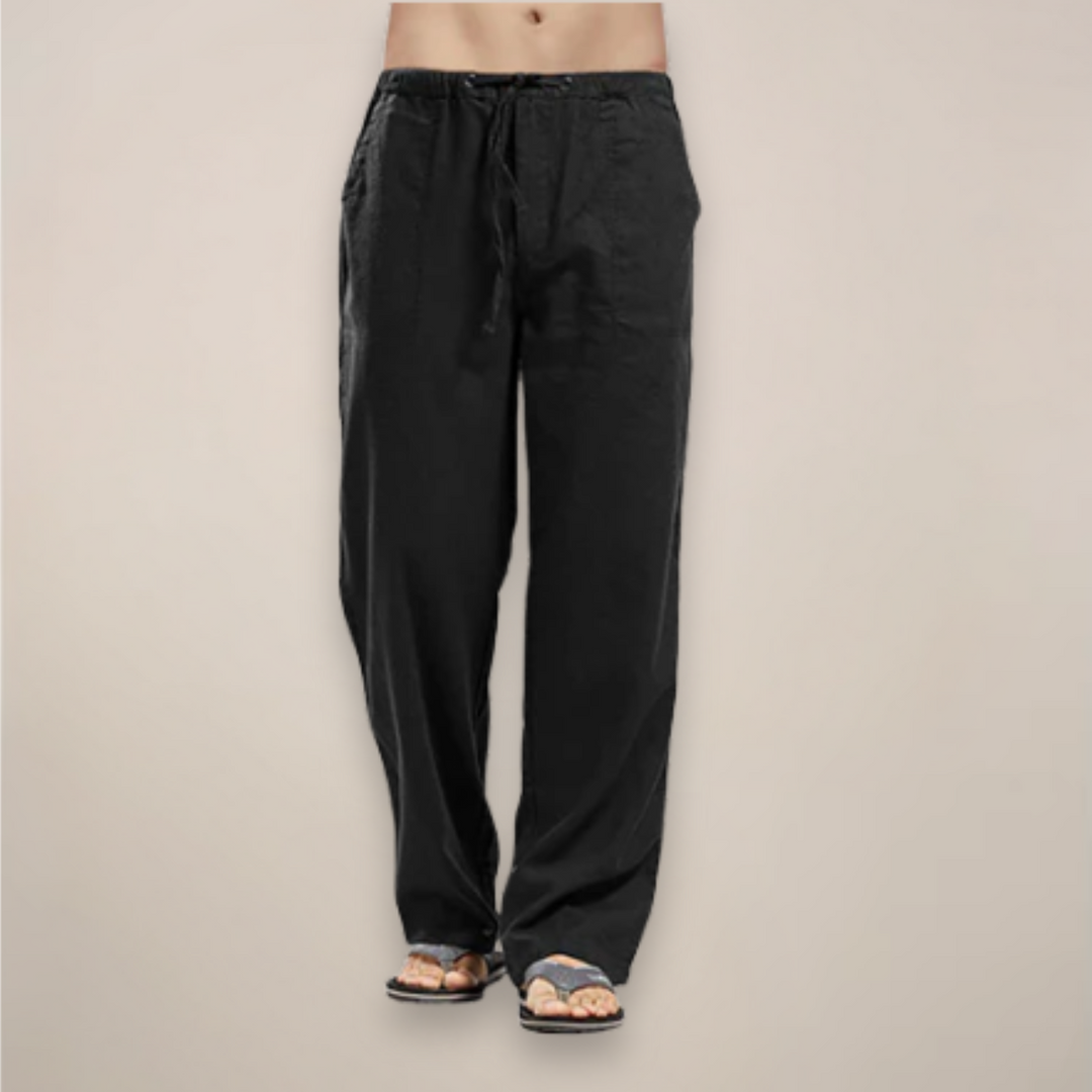 Komfortable Herren Relaxed Fit Hose mit Kordelzug, vielseitig für Freizeit, Strand und entspannte Anlässe.