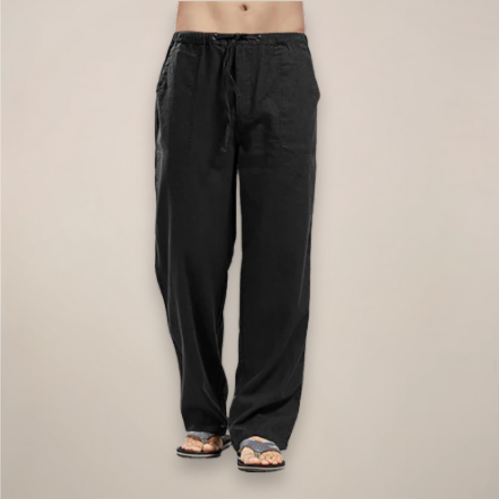 Komfortable Herren Relaxed Fit Hose mit Kordelzug, vielseitig für Freizeit, Strand und entspannte Anlässe.