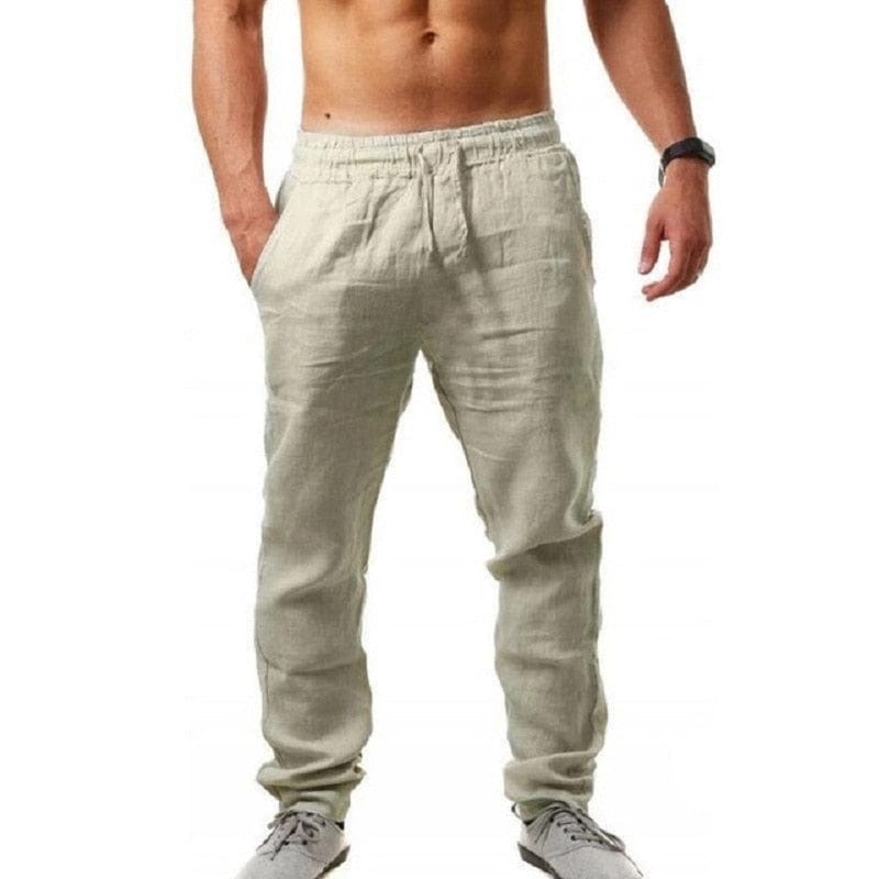Herrenhose Leinenhose Jogger mit entspannter Passform; super bequem als Männerhose für Herbst & Freizeit.