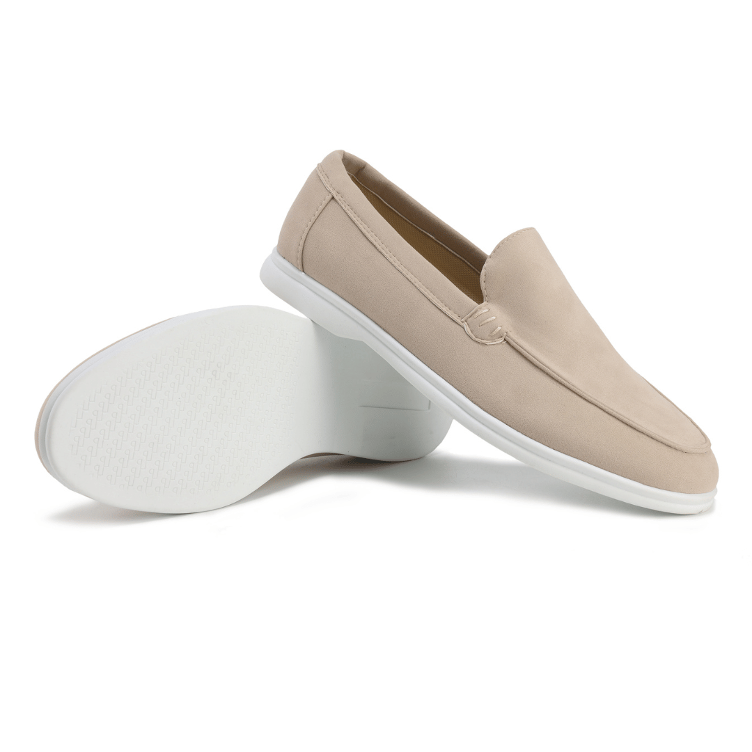 Moderne Herren Slip-On Loafers khaki, eleganter und bequemer Schuh für Frühling.
