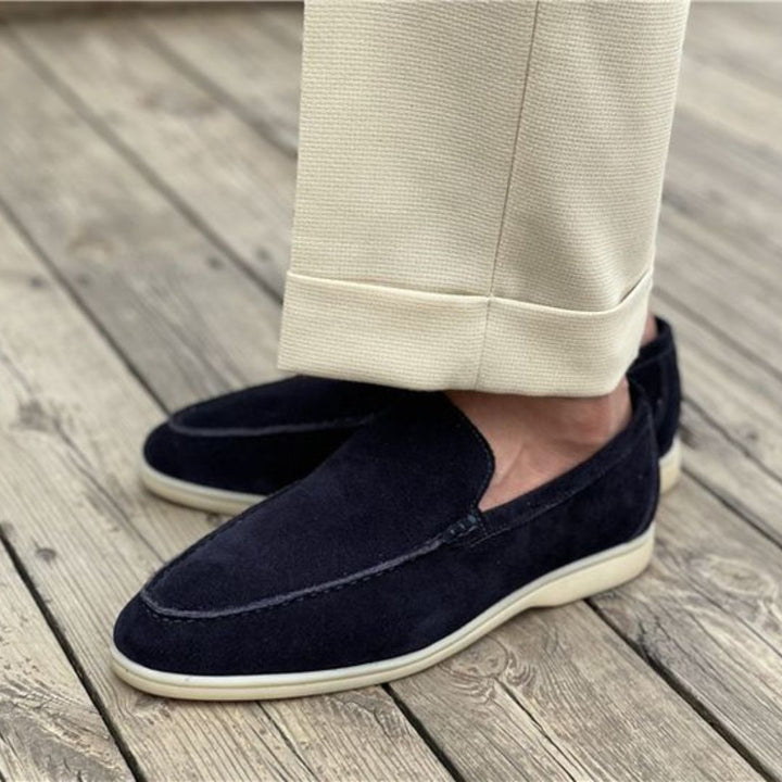 Elegante Khaki Herren Slip-On Loafers, bequeme Freizeitschuhe für den Frühling.