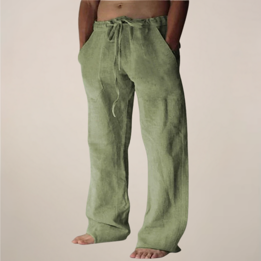 Lässige, weite Herren Sommerhose in neutraler Farbe, vielseitig kombinierbar für entspannte Tage.