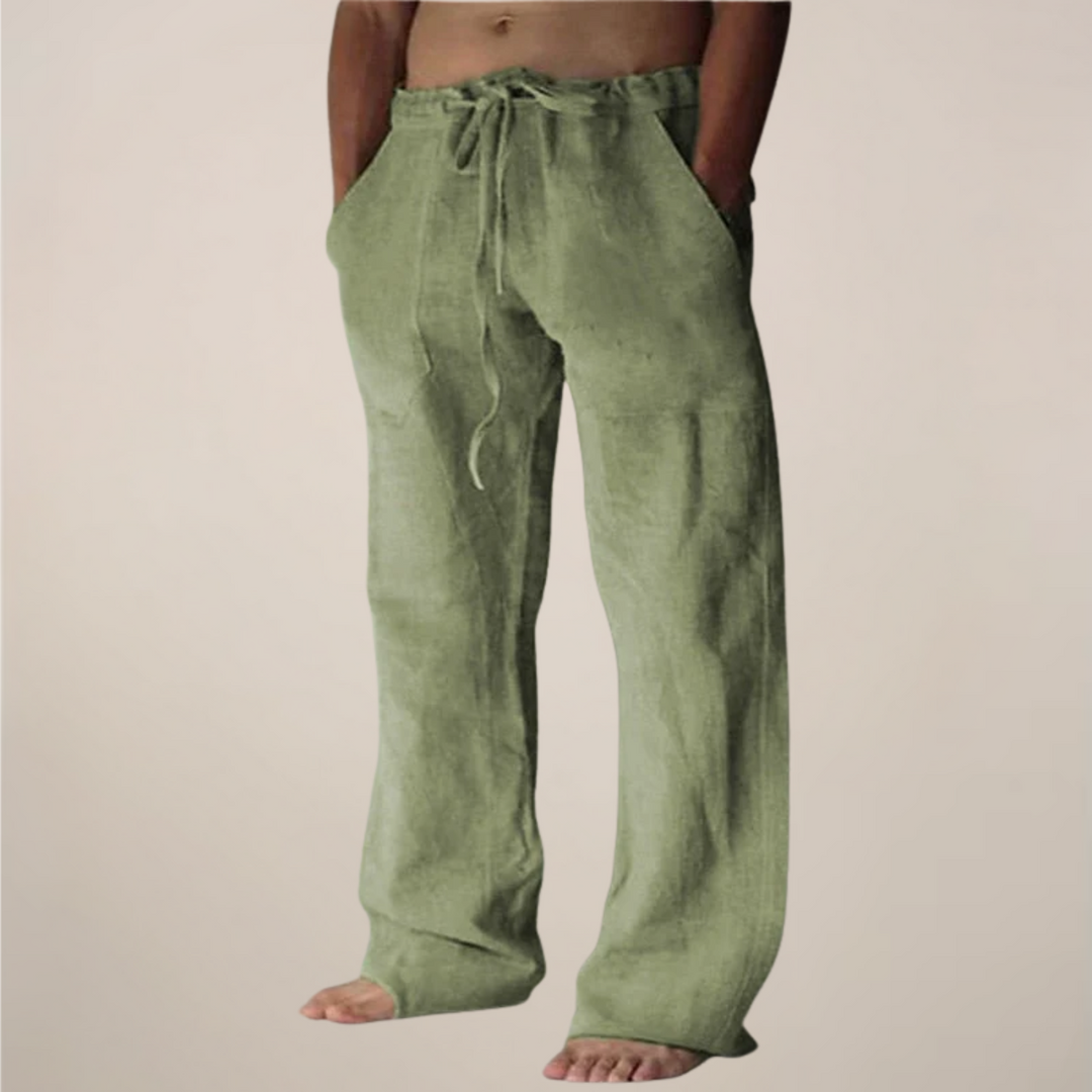 Lässige, weite Herren Sommerhose in neutraler Farbe, vielseitig kombinierbar für entspannte Tage.