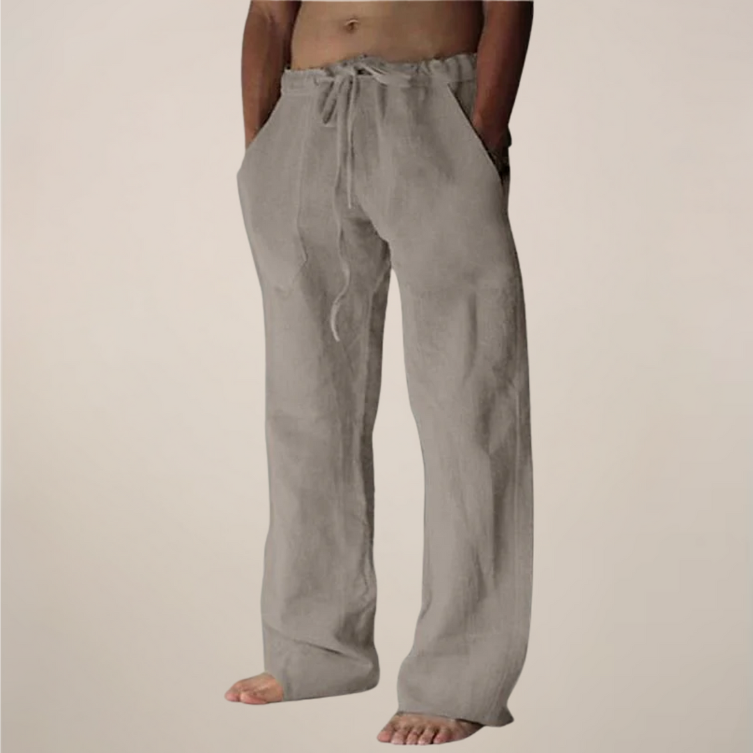 Elegante weite Herrenhose, ideal als stylische Reisehose oder komfortable Urlaubshose am Strand.