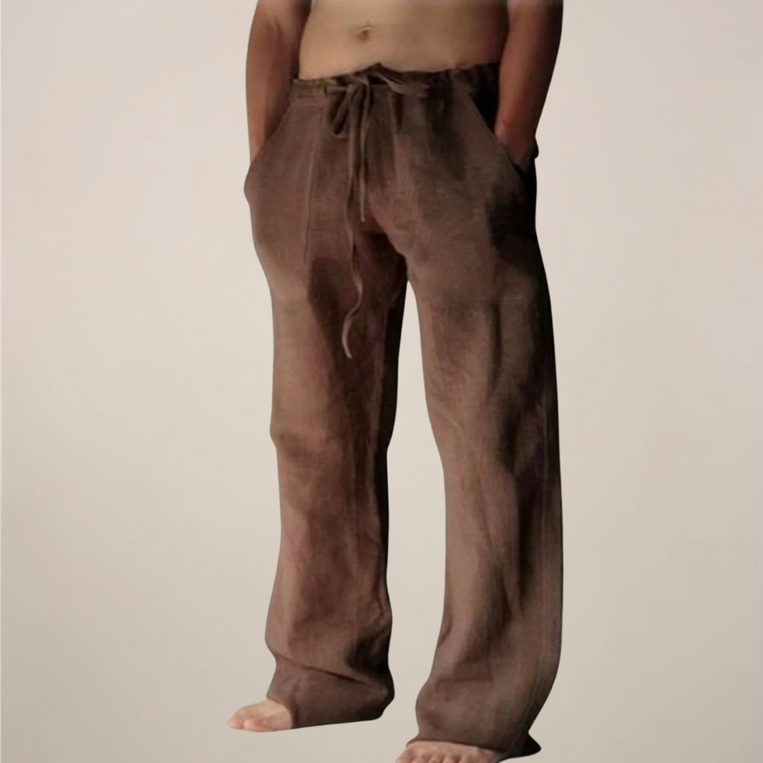 Moderne weite Sommerhose für Herren in hellem Farbton, perfekt für lässige Sommer-Looks.