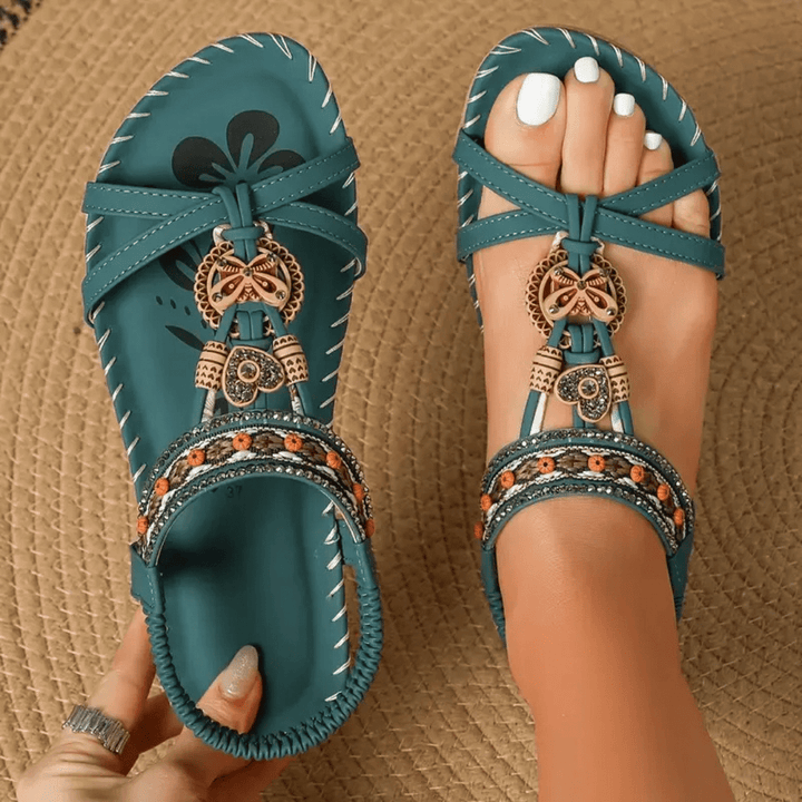 Bequeme orthopädische Damen-Sommersandalen. Verstellbar, rutschfest für Fussgesundheit und Alltag.