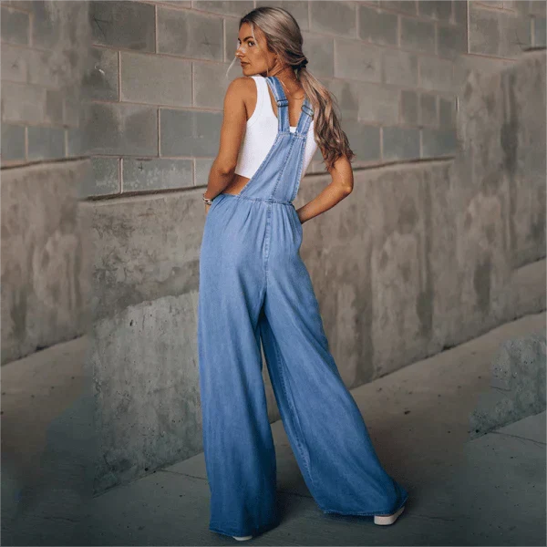 Modischer Frühling Damen Overall Nataly, lockerer Einteiler mit verstellbarem Gürtel für Komfort und Stil.