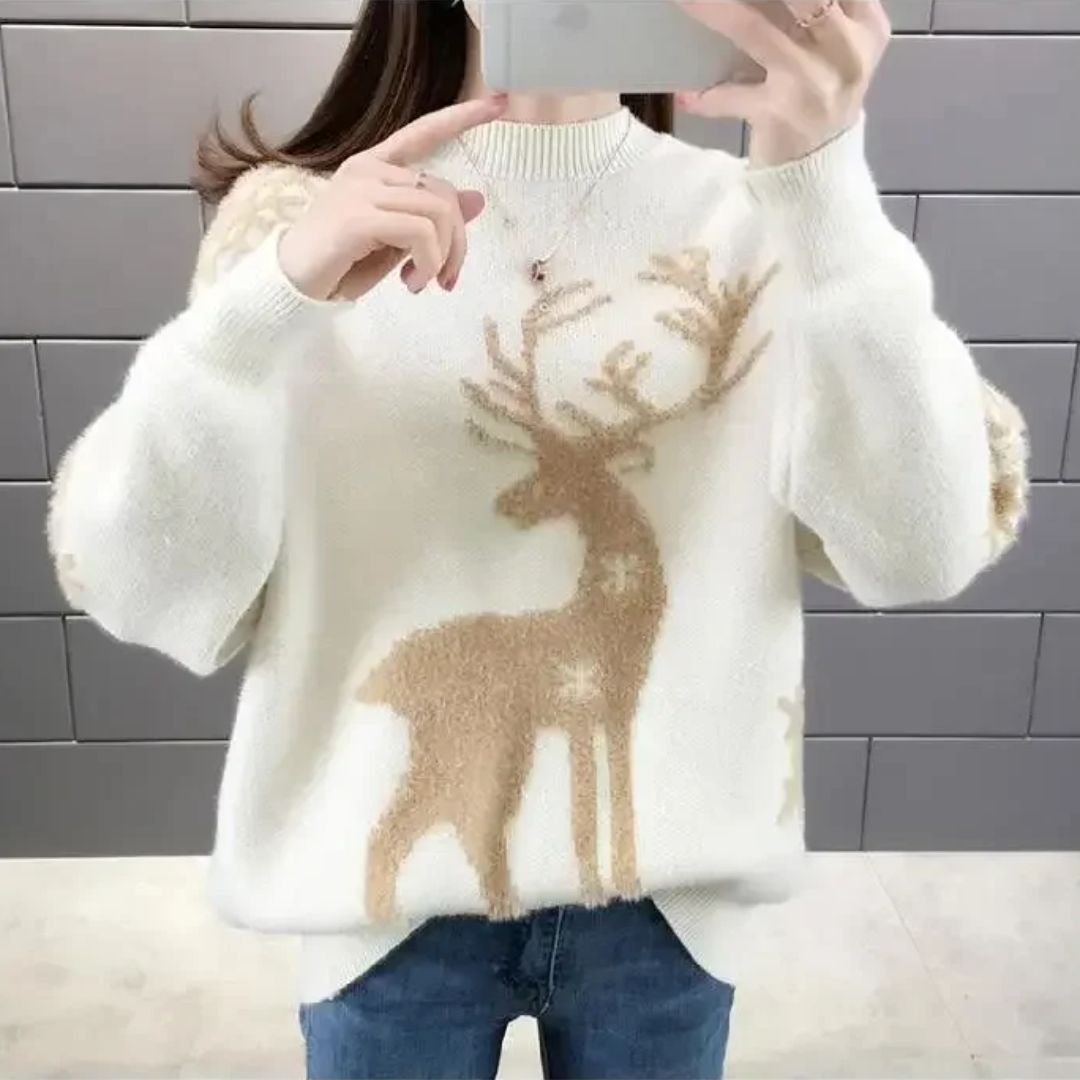 Weicher Damen Pullover, langarm und gemütlich. Lässiges Oberteil für bequeme Freizeit- und Alltagsmode.