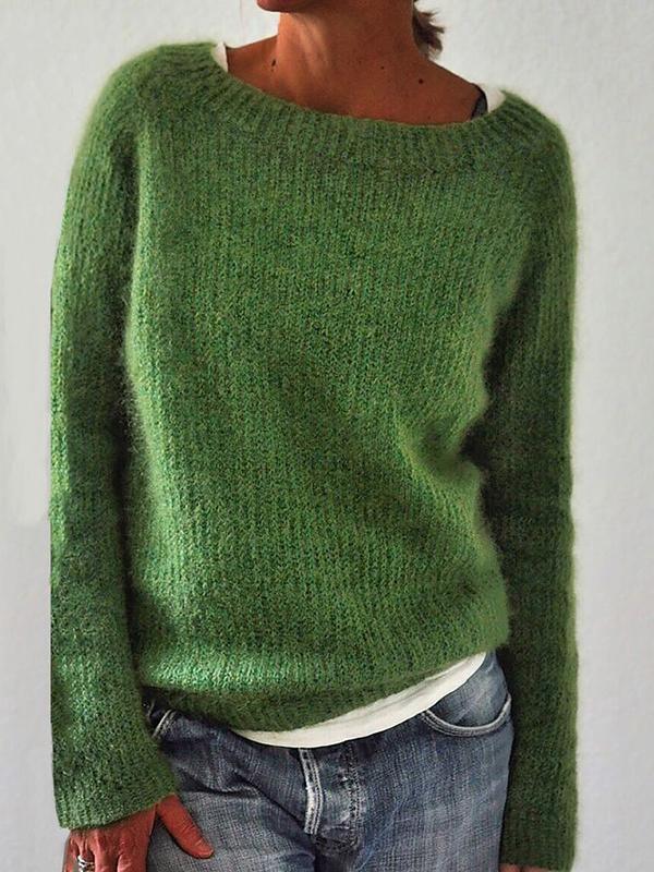 Bequemer Damen-Pullover mit Rundhals und langen Ärmeln. Perfekt für Freizeit & lässigen Alltag.