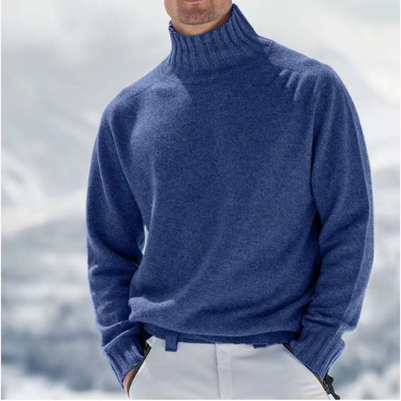 Bequemer Herren Rollkragenpullover in klassischer Farbe, stilvoll für Freizeit und Wintermode.