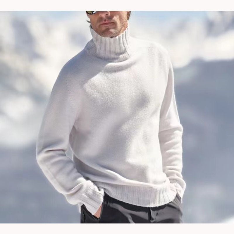 Warmer Strick-Rollkragenpullover für Herren, langärmlig, perfekt als Basic Oberteil für kalte Wintertage.