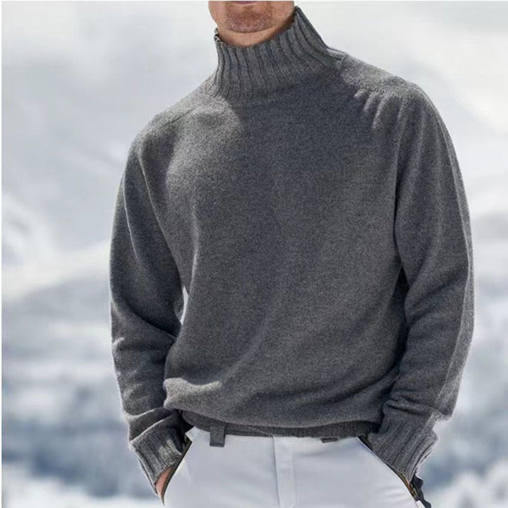 Eleganter Herren Rollkragenpullover, langarm, aus weichem Strick, ideal für stilvolle Winter- und Freizeitmomente.