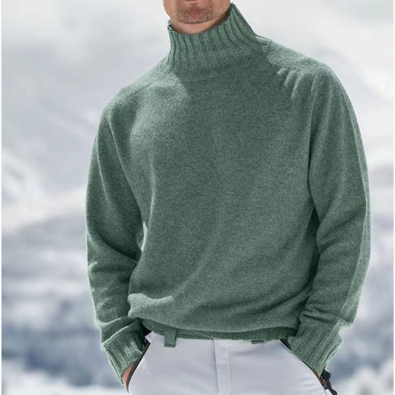 Hochwertiger Herren Rollkragenpullover für Männer, als elegantes Basic und warmes Langarm-Oberteil im Winter.