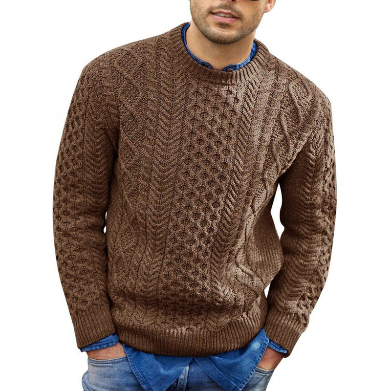 Feinstrick Herrenpullover mit Rundhals, perfekt für elegante Freizeitlooks im Frühling. Komfortable Männer-Übergangsmode.