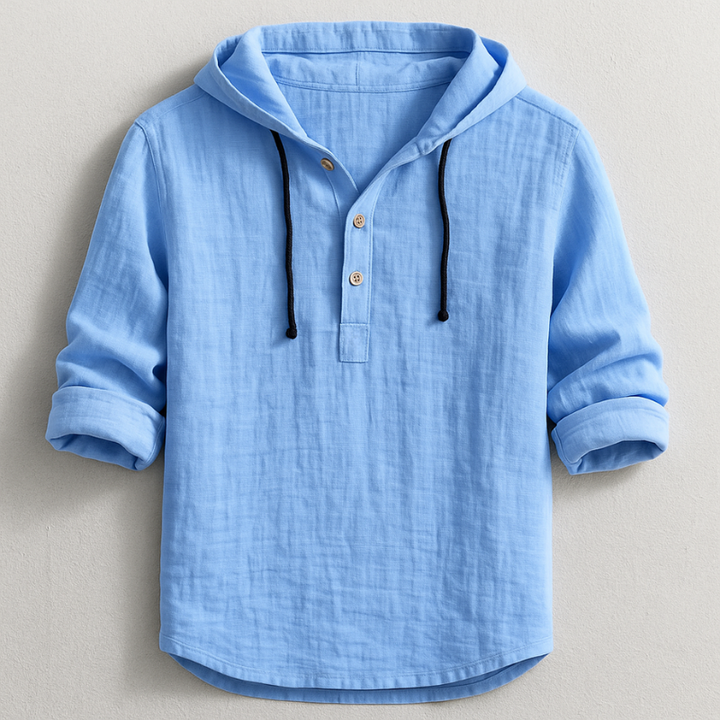 Bequemes Herren Kapuzenhemd für den Alltag. Modernes Langarmshirt, ideal für Freizeit & Streetwear.