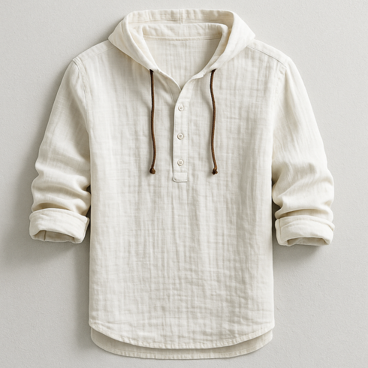 Lässiges Herren Hoodie-Hemd mit Kapuze. Komfortables Freizeitshirt, perfekt für entspannte Tage.