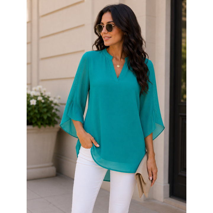 Leichte Sommerbluse für Damen, Fledermausärmel, luftig und bequem, perfekte Freizeitbluse.