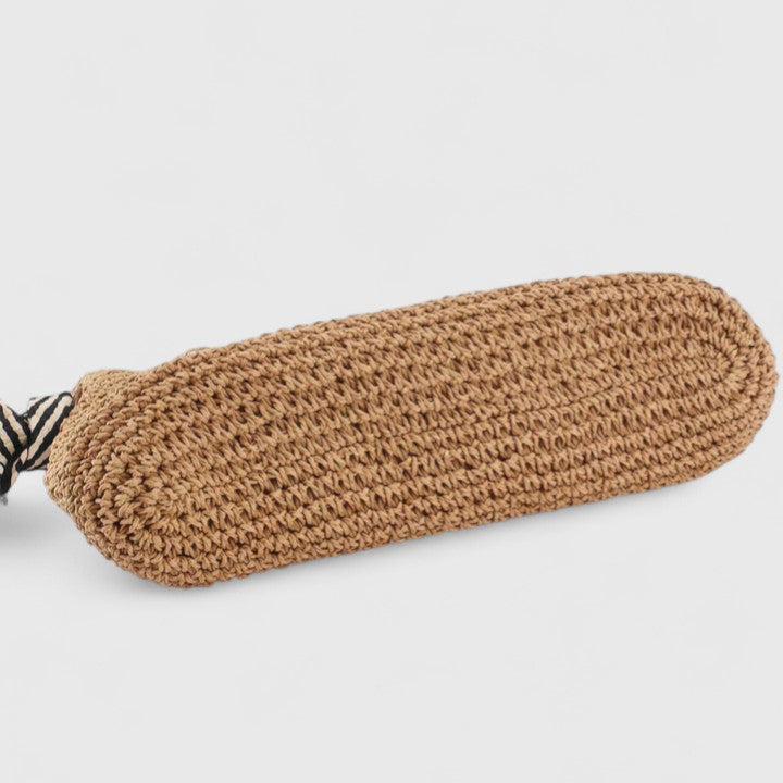 Warme braune Boho Damen-Schultertasche, praktisch für Alltag & Sommer.